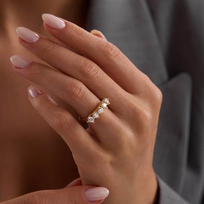 14 Ayar Altın Beştaş Yüzük