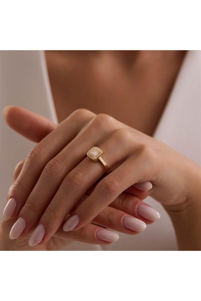 14 Ayar Altın Baget Yüzük