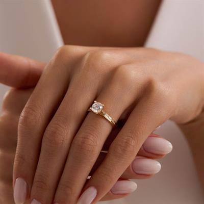 14 Ayar Altın Tektaş Yüzük