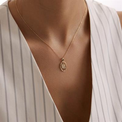 14 Ayar Altın Güneş Kolye