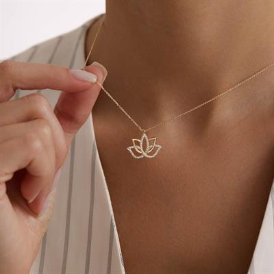 14 Ayar Altın Çiçek Kolye