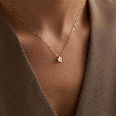 14 Ayar Altın Yıldız Kolye