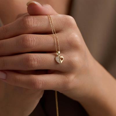 14 Ayar Altın Kalp Kolye