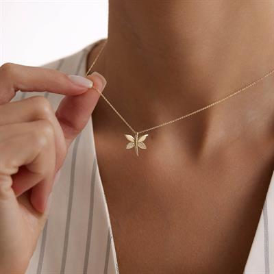 14 Ayar Altın Yusufçuk Kolye