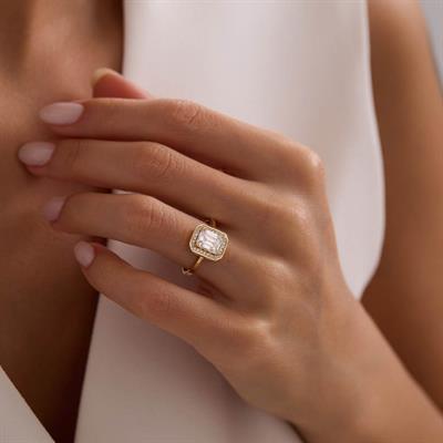 14 Ayar Altın Baget Yüzük