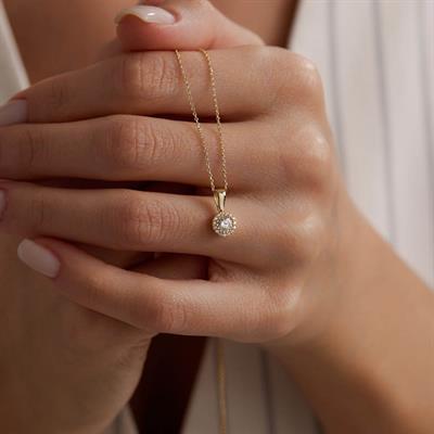 14 Ayar Altın Tasarım Kolye