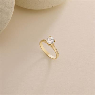 14 Ayar Altın Tektaş Yüzük