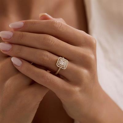 14 Ayar Altın Baget Yüzük