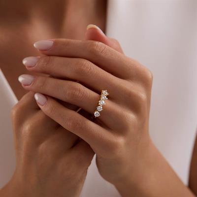 14 Ayar Altın Beştaş Yüzük