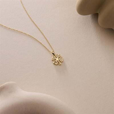 14 Ayar Altın Yonca Kolye