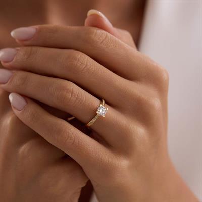 14 Ayar Altın Tektaş Yüzük