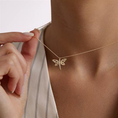 14 Ayar Altın Yusufçuk Kolye