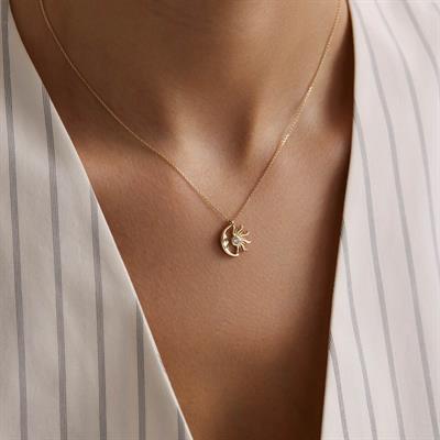 14 Ayar Altın Tasarım Kolye