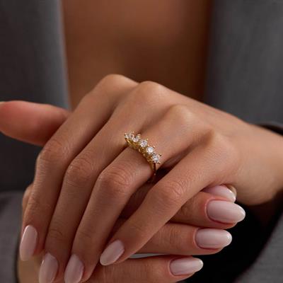 14 Ayar Altın Beştaş Yüzük