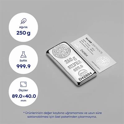 Nadir 250 Gram Külçe Gümüş