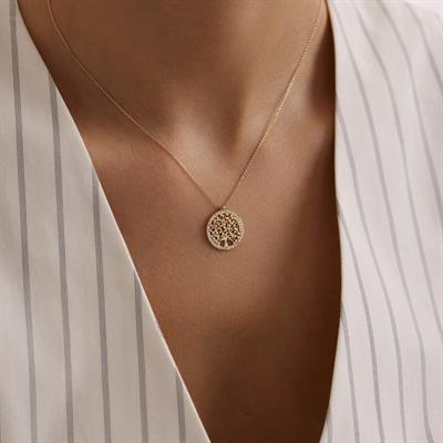 14 Ayar Altın Hayat Ağacı Kolye