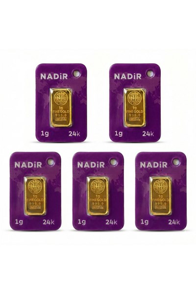 1 Gram Külçe Altın (5 adet) 995 Saflık Sertifikalı