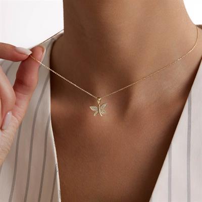 14 Ayar Altın Yusufçuk Kolye