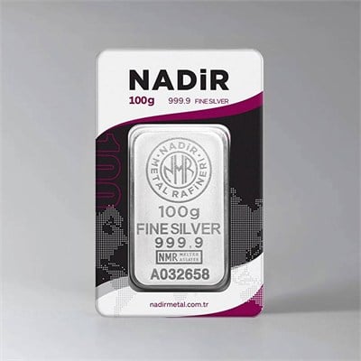 Nadir 100 Gram Külçe Gümüş 999.9