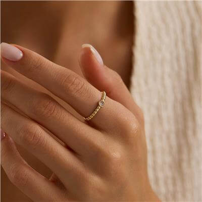 14 Ayar Minimal Yüzük