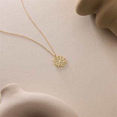 14 Ayar Altın Kar Tanesi Kolye