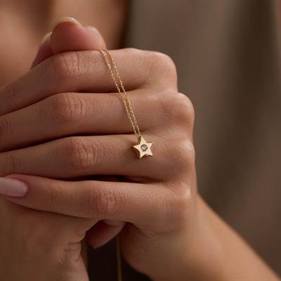 14 Ayar Altın Yıldız Kolye