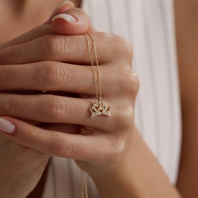 14 Ayar Altın Tasarım Kolye