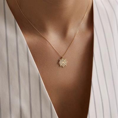 14 Ayar Altın Kar Tanesi Kolye