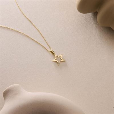 14 Ayar Altın Yıldız Kolye