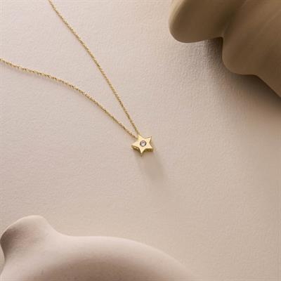 14 Ayar Altın Yıldız Kolye