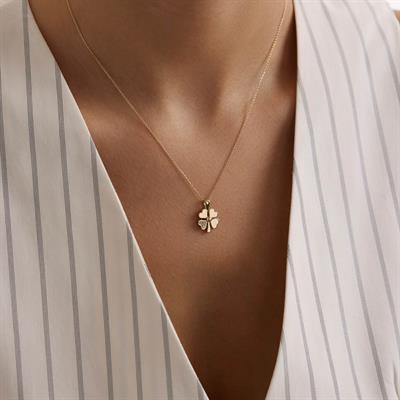 14 Ayar Altın Yonca Kolye