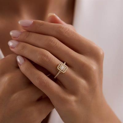 14 Ayar Altın Baget Yüzük