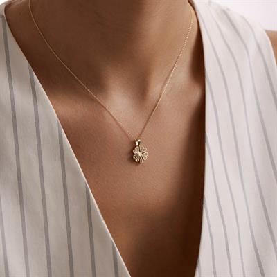 14 Ayar Altın Yonca Kolye