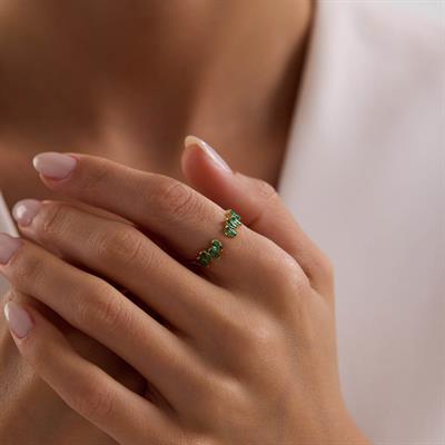 14 Ayar Renkli Taşlı Altın Yüzük