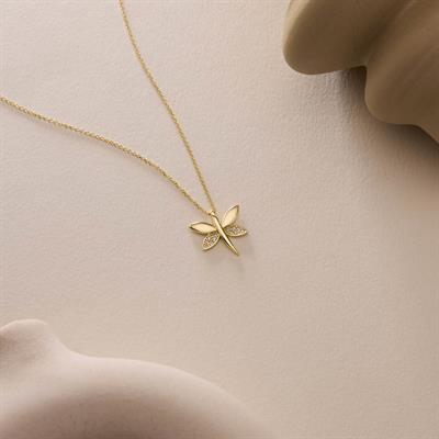 14 Ayar Altın Yusufçuk Kolye