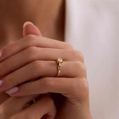 14 Ayar Altın Tektaş Yüzük