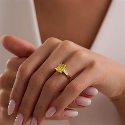 14 Ayar Renkli Taşlı Altın Yüzük