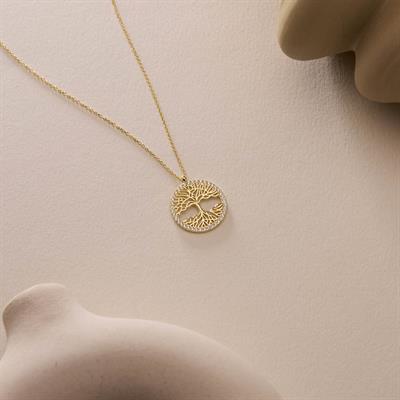 14 Ayar Altın Hayat Ağacı Kolye