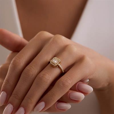 14 Ayar Altın Baget Yüzük