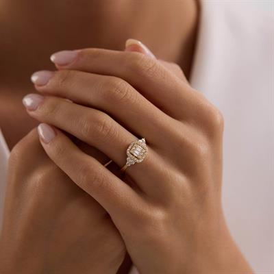 14 Ayar Altın Baget Yüzük