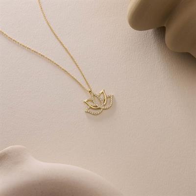 14 Ayar Altın Çiçek Kolye