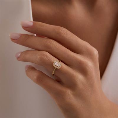 14 Ayar Altın Baget Yüzük