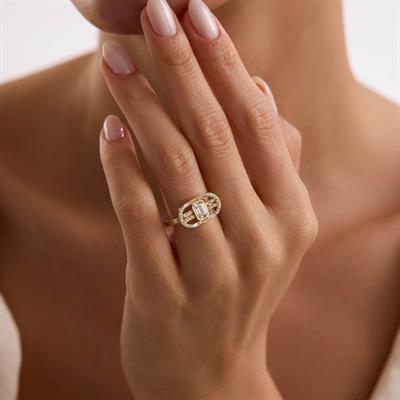 14 Ayar Altın Baget Yüzük