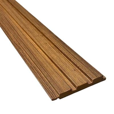 Doğal Ahşap Tonlu Teak MDF Lambri – 12cm Tavan ve Duvar Paneli