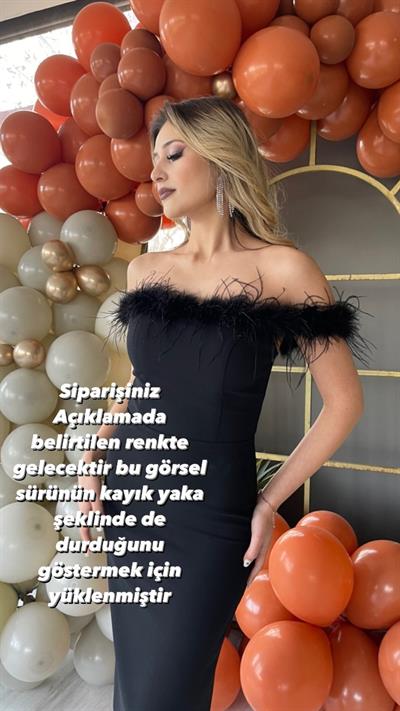 Kırmızı Kayık Yaka Otrişli Midi Boy Abiye Elbise | Kaleiçi Yıldızlar