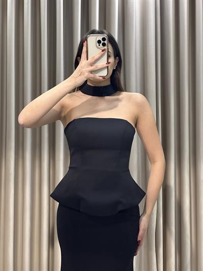 Siyah Staplez Balık Model Abiye Elbise | Kaleiçi Yıldızlar