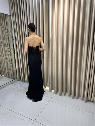 Siyah Yeni Sezon Dantelli Abiye 2560 | Kaleiçi Yıldızlar