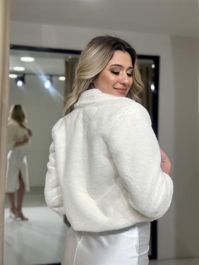 Krem Şık Peluş Bolero Abiye Elbise | Kaleiçi Yıldızlar