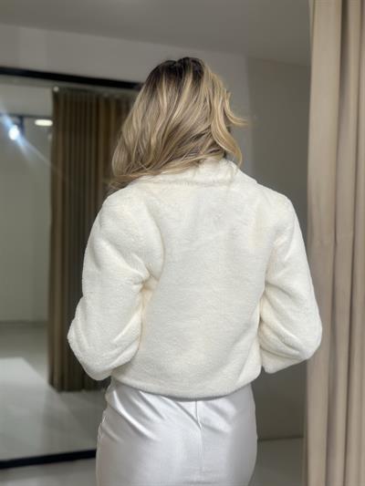 Krem Şık Peluş Bolero Abiye Elbise | Kaleiçi Yıldızlar