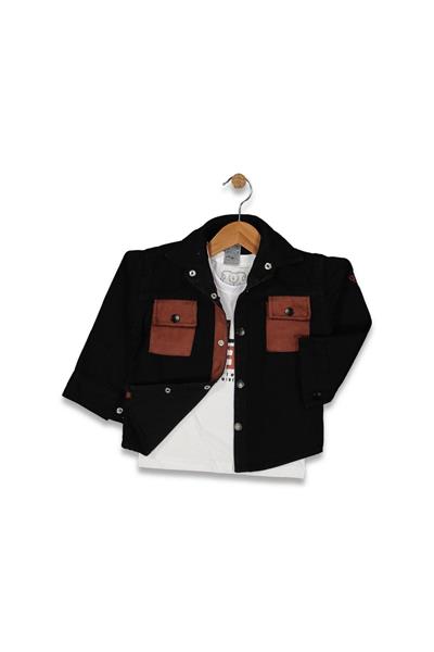 ERKEK 3/7 YAŞ RENKLİ CEPLİ  KOT GÖMLEK